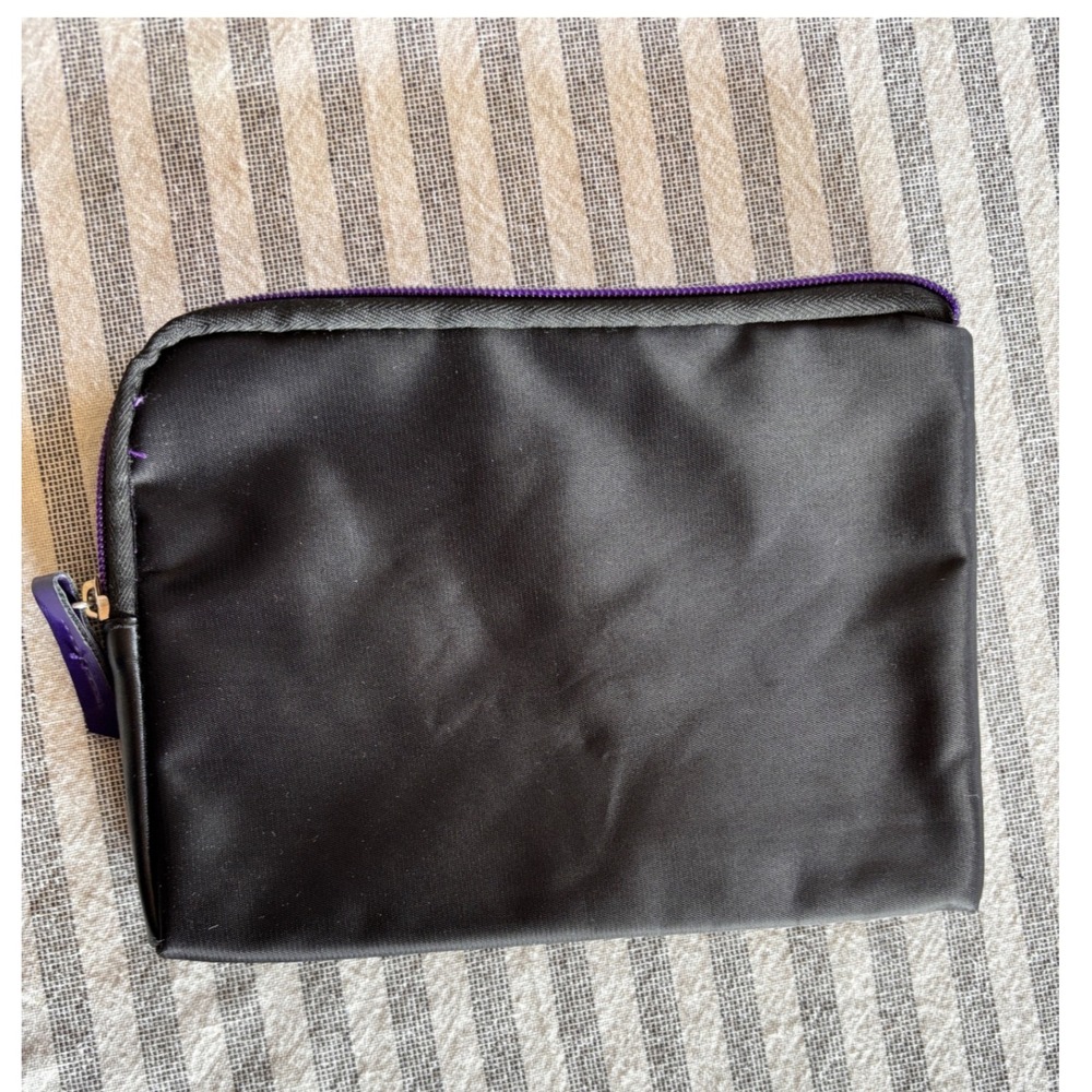 Tumi for Delta Black and Purple Zipper Pouch - Picture 3 of 5